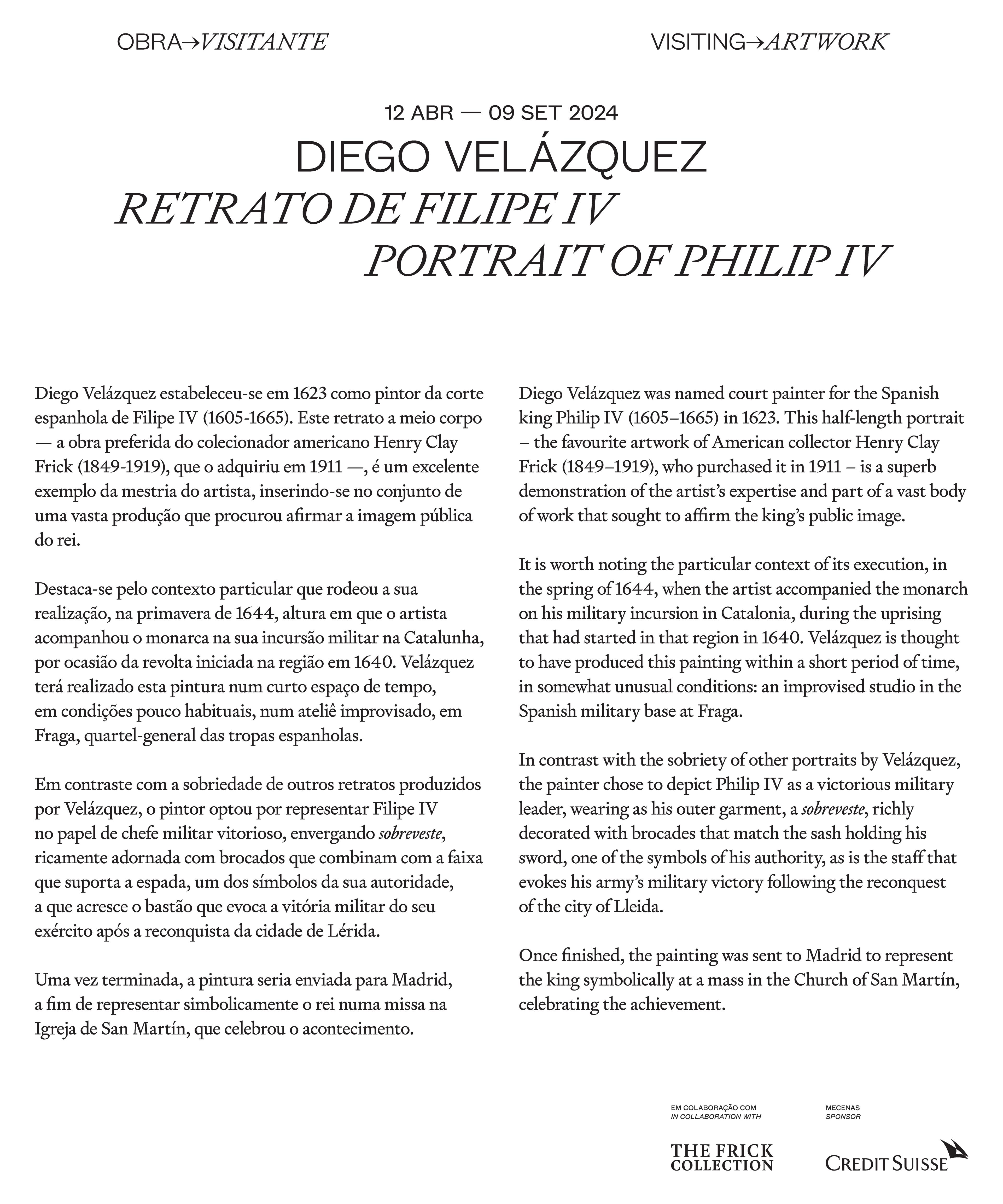 Obra Visitante: Diego Velázquez, «Retrato de Filipe IV»