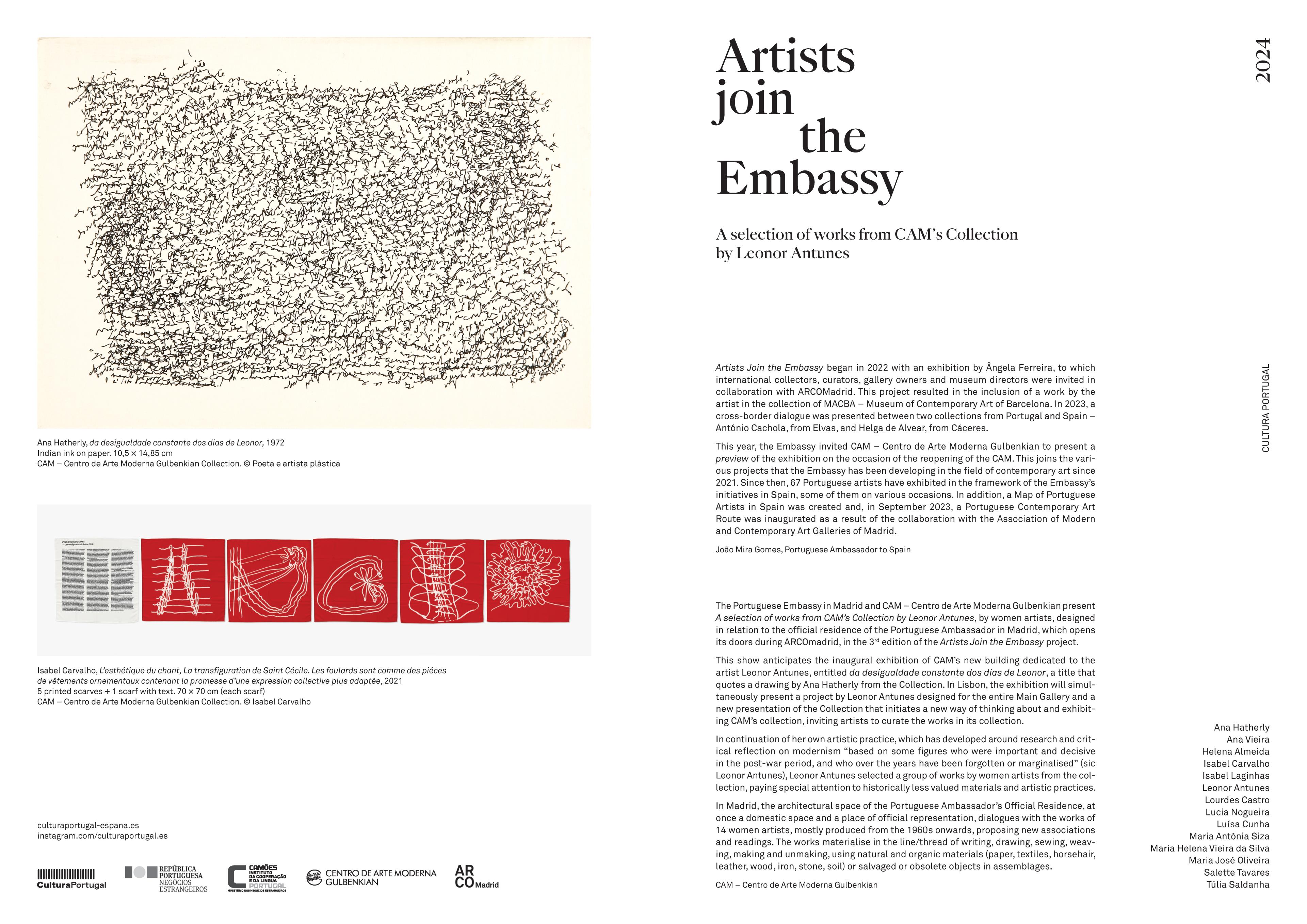 Artists Join the Embassy. A Selection of Works from CAM's Collection by Leonor Antunes