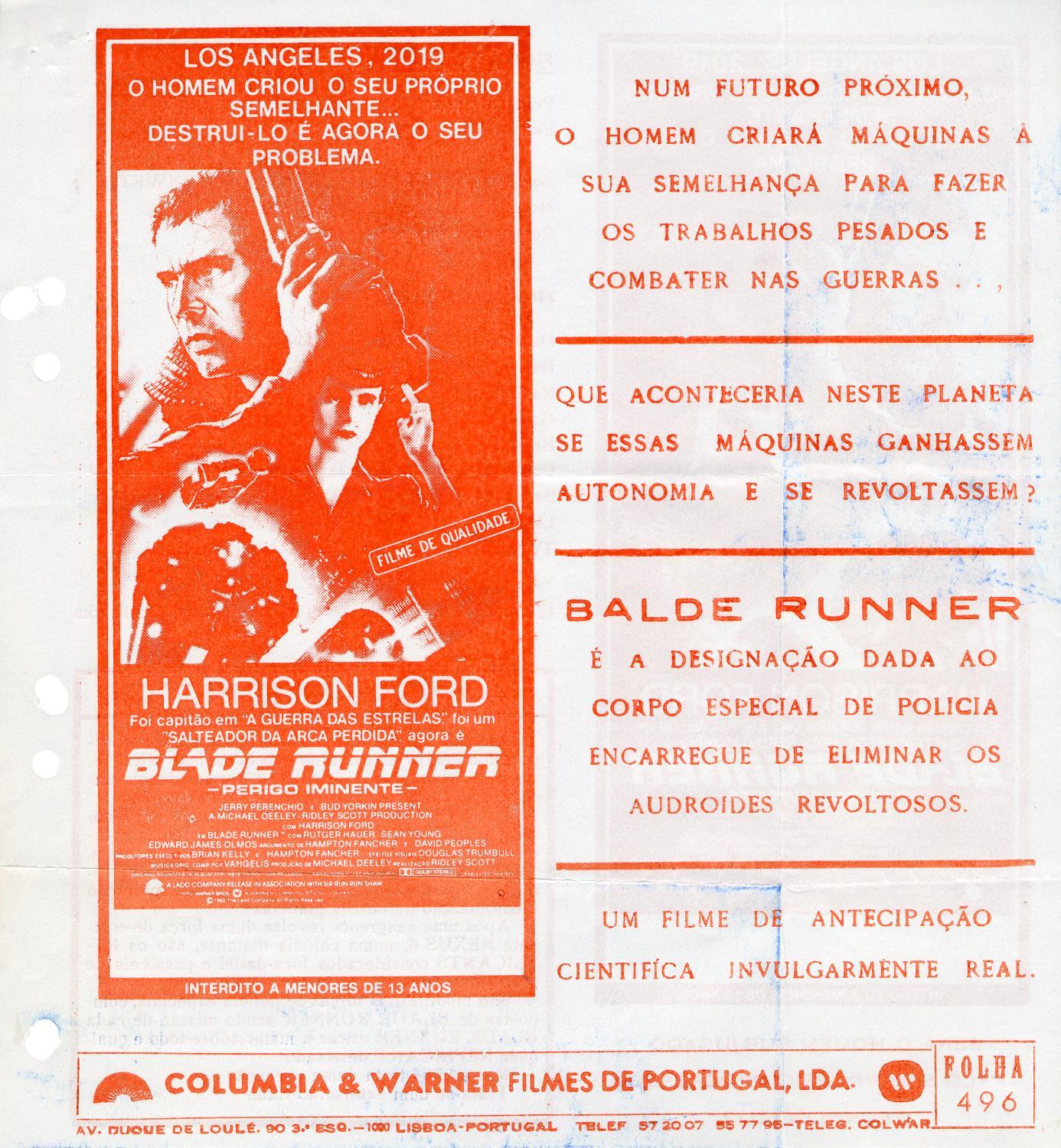 Blade Runner. Filme de Ridley Scott