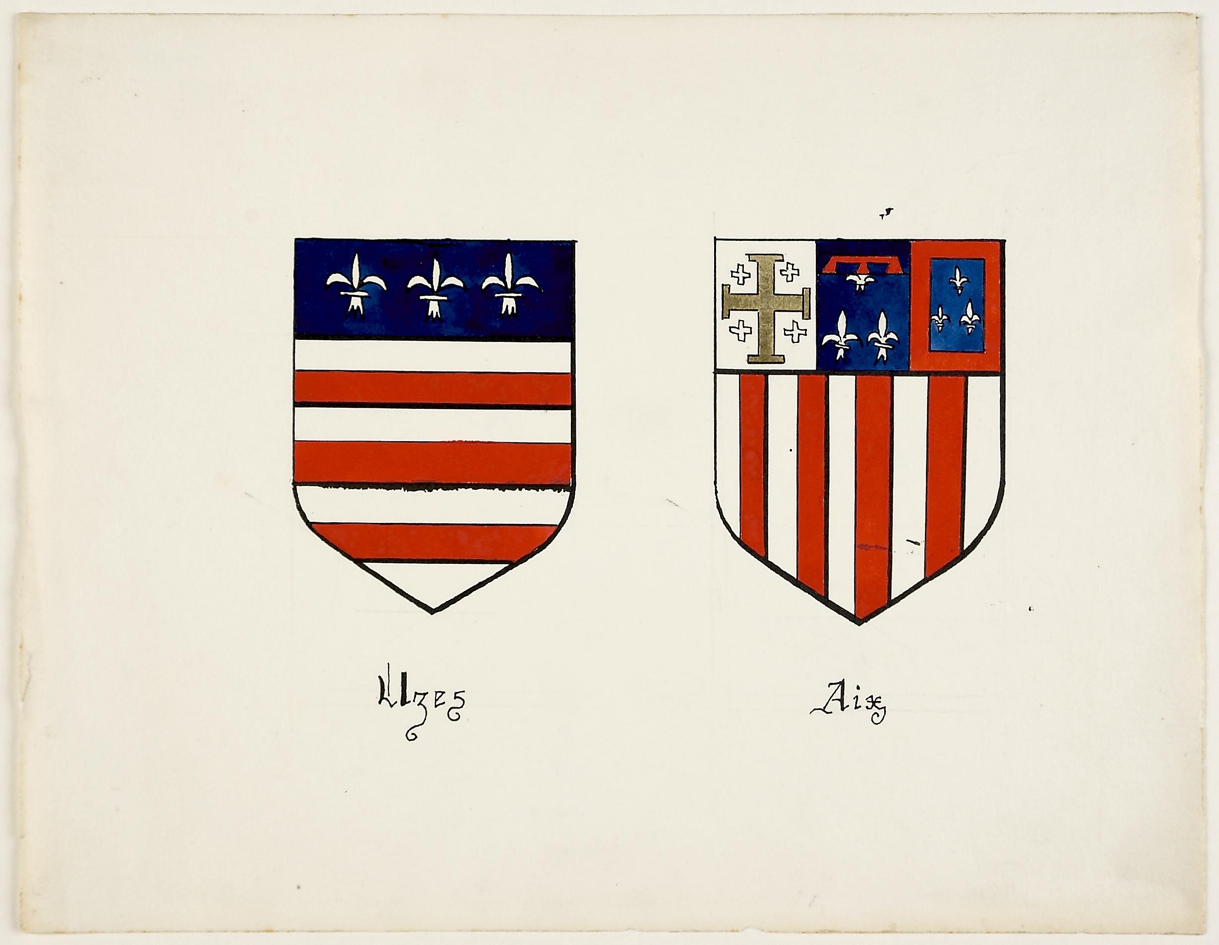 Brazões das cidades de Uzes e Aix