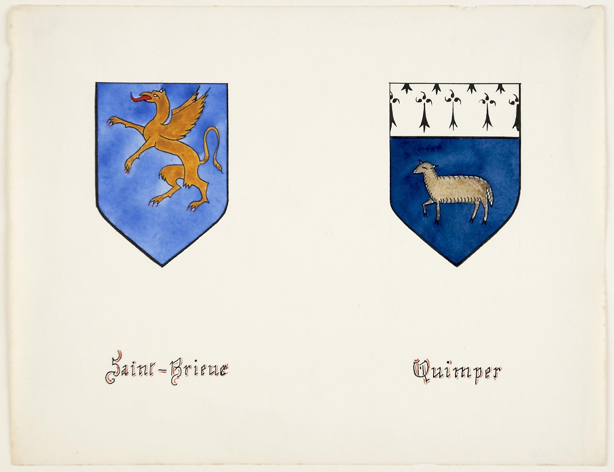 Brazões das cidades de Saint-Brieuc e Quimper