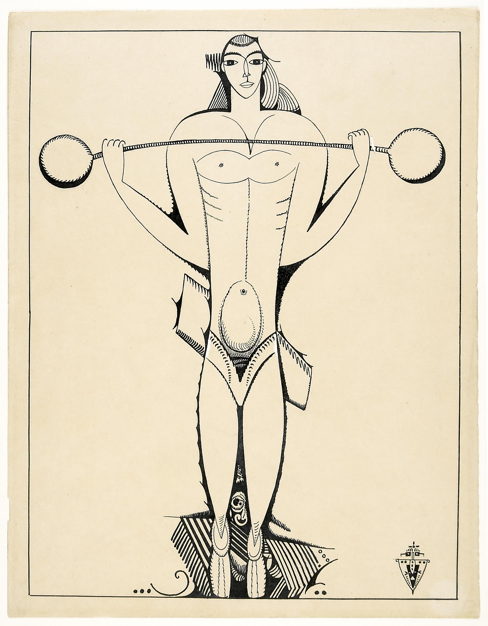 L'ATHLÉTE (Desenho ORIGINAL n.º 6 para o álbum  XX DESSINS)