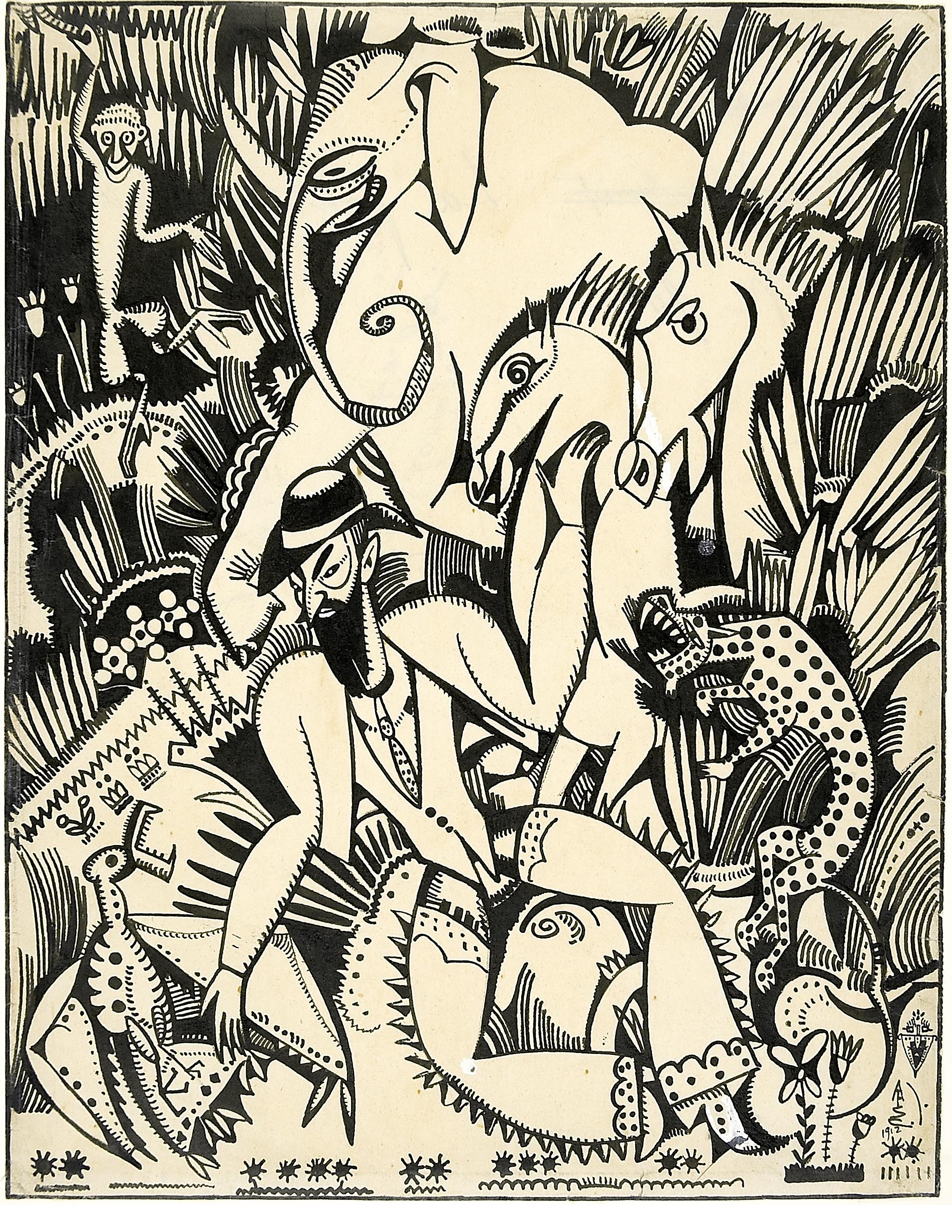 LA FORÊT MERVEILLEUSE (Desenho original nº 2 para o álbum XX DESSINS)