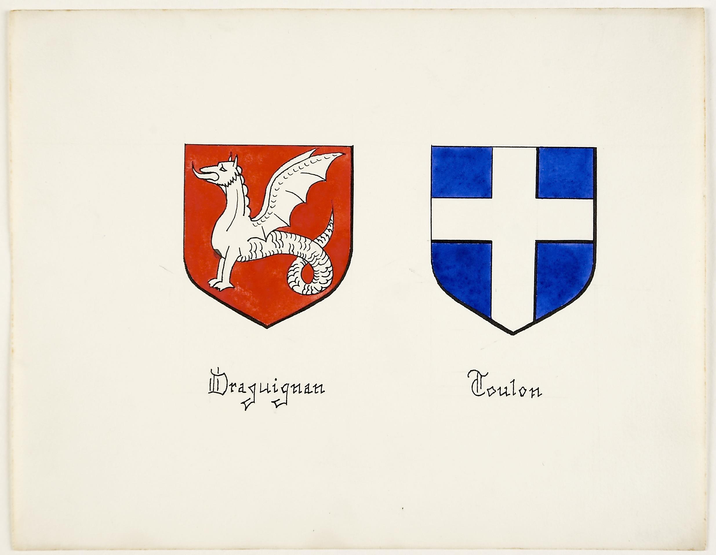 Brazões da cidades de Draguignan e Toulon