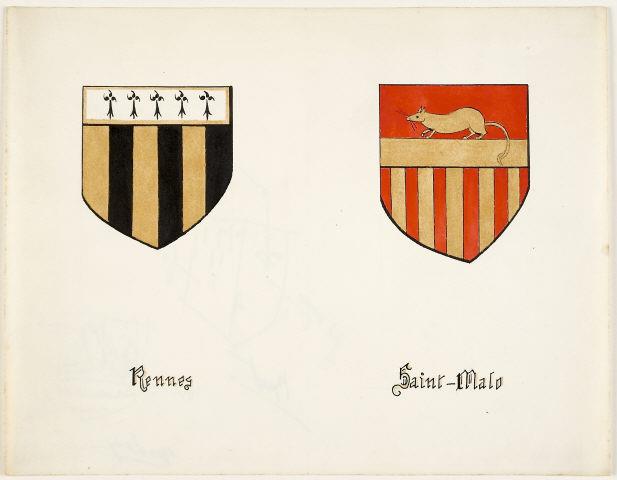 Brazões das cidades de Rennes e Saint - Malo
