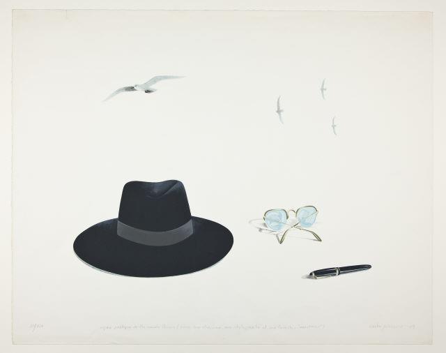 Espace - Poétique de Fernando Pessoa (avec son chapeau, son stylographe et ses lunettes - "maritimes")