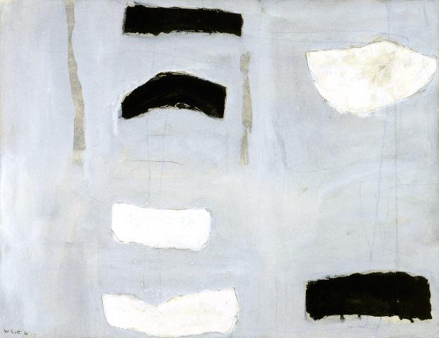 Composition with Collage - Black and White Shapes