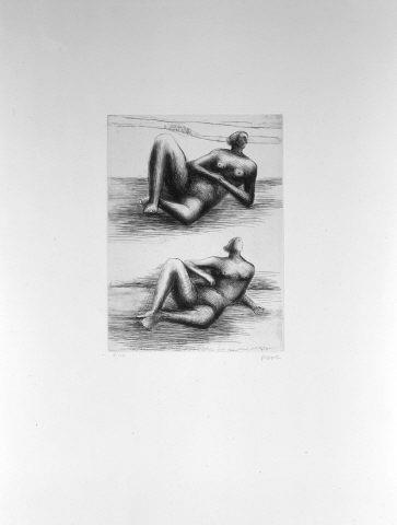 Two reclined figures
