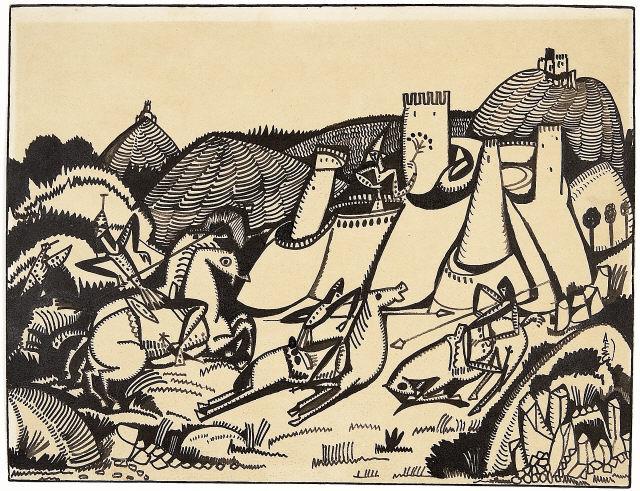 LE TOURNOI (Desenho original n,º 17 para o álbum XX DESSINS)