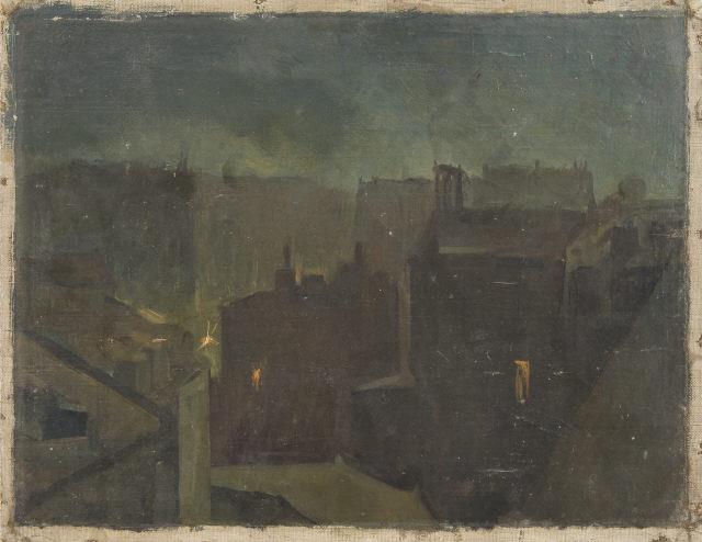 Os telhados de Montmartre à noite
