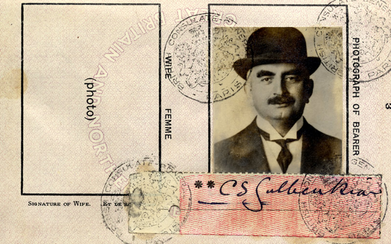 Pormenor do passaporte de Calouste Sarkis Gulbenkian © Fundação Calouste Gulbenkian