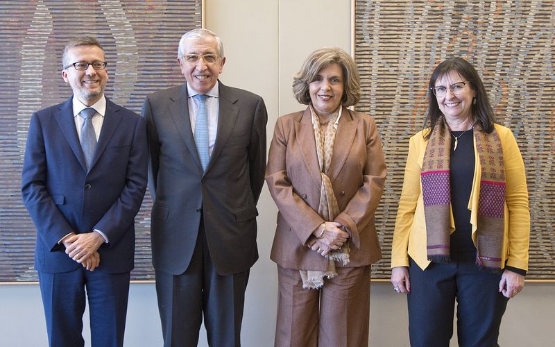 Isabel Mota e Carlos Moedas (Fundação Calouste Gulbenkian). Elisa Duran e Artur Santos Silva (Fundação "la Caixa") © Márcia Lessa