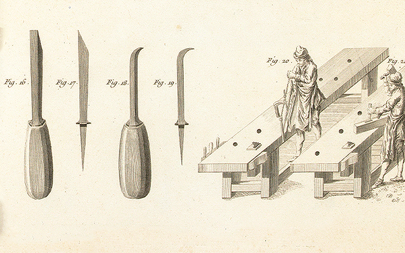 André-Jacob Roubo (1739–1791). L’Art du Menuisier en Meubles (pormenor). Paris, 1769– 1775. Museu Calouste Gulbenkian – Coleção do Fundador